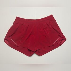 Lululemon EUC Hotty Hot LR Short 4” Lined Swift Size 8 Tall Carnation Red